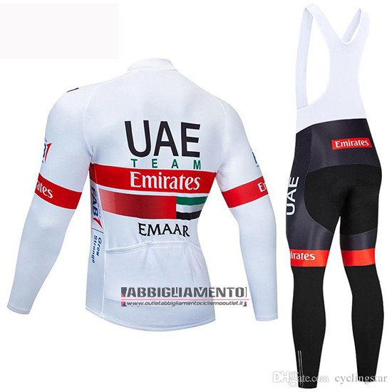 Abbigliamento UCI Mondo Campione Uae 2019 Manica Lunga e Calzamaglia Con Bretelle Bianco Rosso - Clicca l'immagine per chiudere